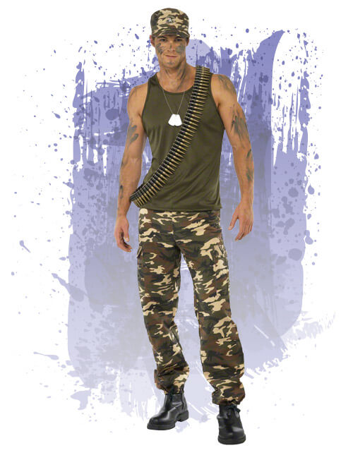 Male Khaki Camo Costume