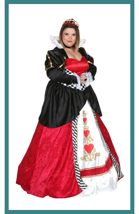 Full Coverage Womens Plus Size Queen of Hearts Costume